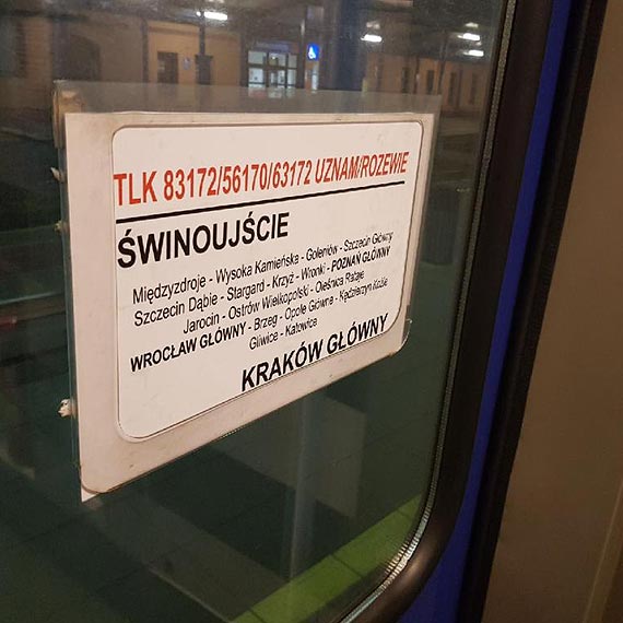 Pocig PKP Intercity „Uznam” odjedajcy ze winoujcia do Krakowa, odjecha z ptoragodzinnym opnieniem