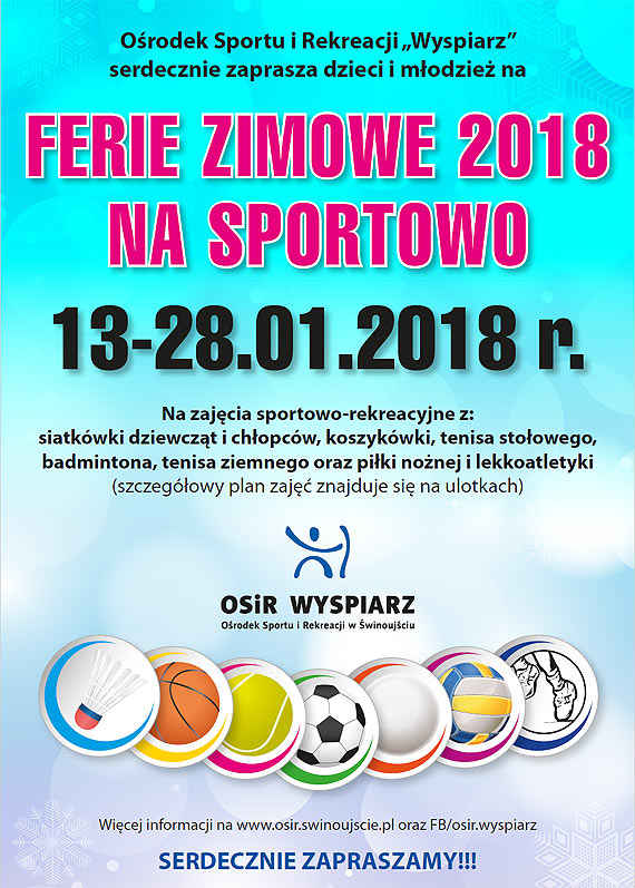 Ferie Zimowe na Sportowo z Orodkiem Sportu i Rekreacji „Wyspiarz”
