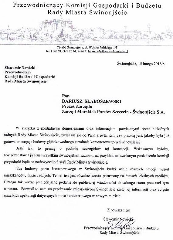 Co dalej z planem budowy terminala kontenerowego?  Odpowied powinnimy pozna na pocztku przyszego tygodnia