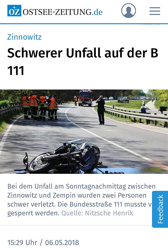 Wypadek polskich motocyklistw w Niemczech