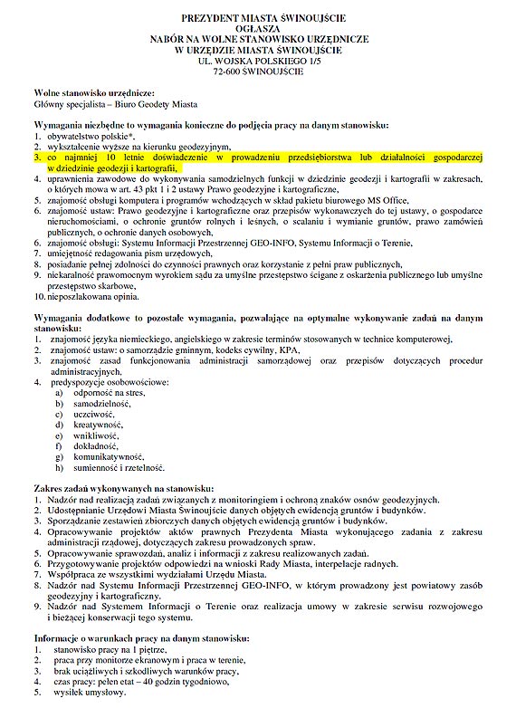 Czytelnik: Ustawiony nabór na stanowisko urzędnicze?