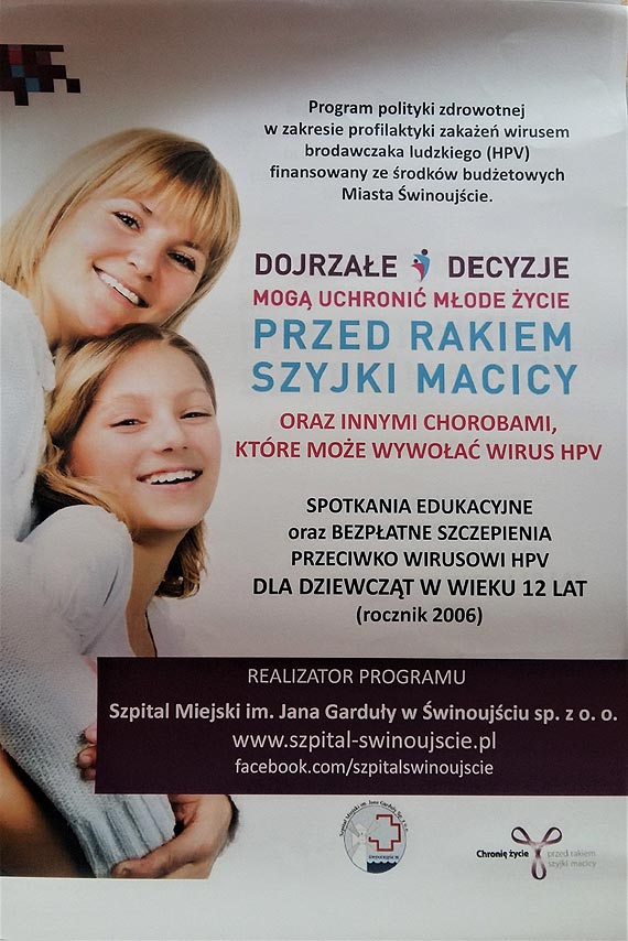 Szpital. Ruszaj darmowe szczepienia przeciwko wirusowi HPV