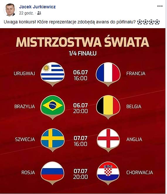 Wiceprzewodniczcy Rady Miasta Jacek Jurkiewicz ogosi konkurs sportowy
