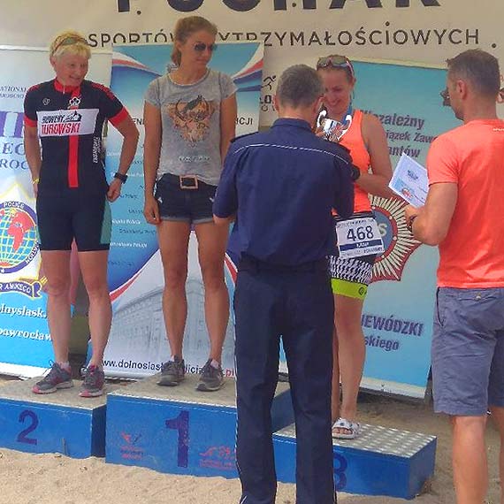 St. sierż. Katarzyna Jędruch z Komendy Miejskiej Policji w Świnoujściu stanęła na podium, zajmując III miejsce
