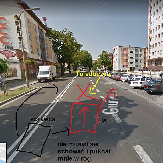 Kierowca, ktry uczestniczy w stuczce, uciek z miejsca zdarzenia. Czytelnik prosi o pomoc w ustaleniu sprawcy