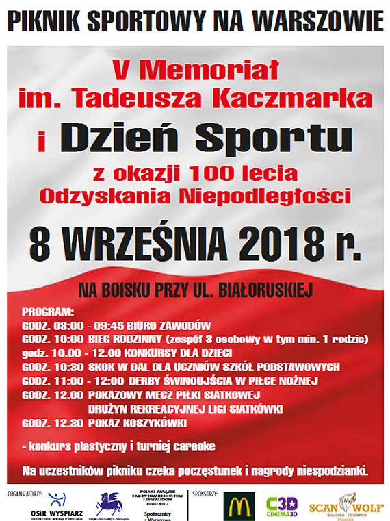 V Memoria im. Tadeusza Kaczmarka i Dzie Sportu z okazji 100 lecia Odzyskania Niepodlegoci