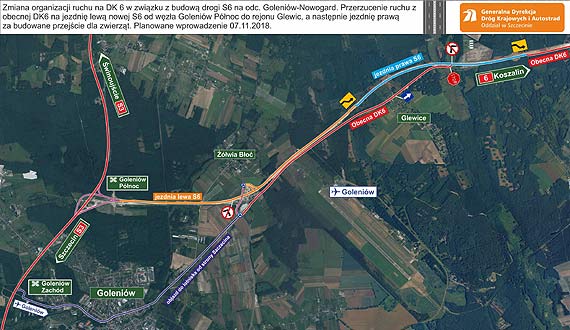 Zmieni się sposób dojazdu do lotniska Szczecin-Goleniów - zmiana organizacji ruchu w związku z budową S6