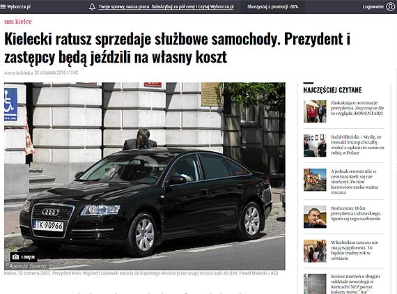 Czytelnik: Czy Janusz murkiewicz zamierza sprzeda subowe samochody nalece do Urzdu Miasta winoujcia?