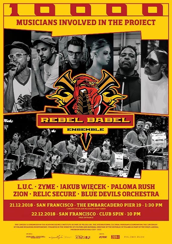 Rebel Babel Ensemble z udziaem L.U.C. zagraj koncert z syren okrtow Daru Modziey - 21 grudnia