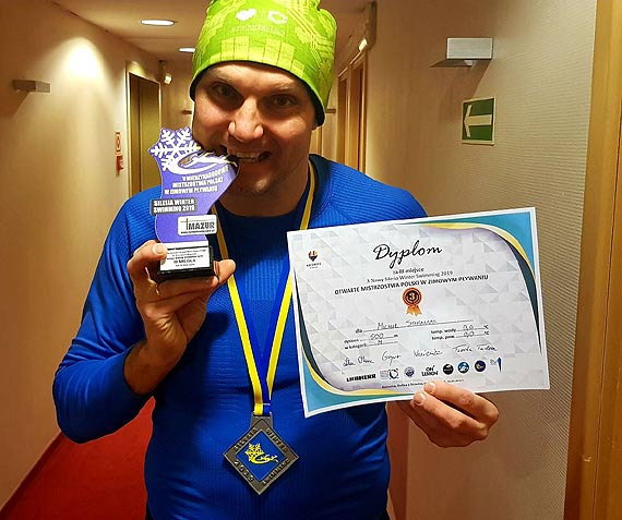 Michał Stefaniak II Vicemistrzem Polski na 500 m w pływaniu zimowym