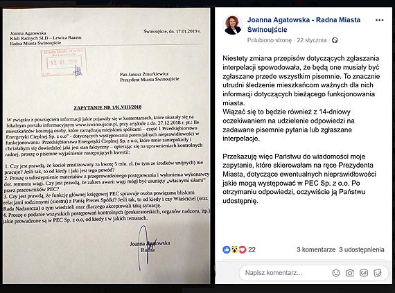 Radna Joanna Agatowska pyta o sytuacj w PEC Sp. z o.o