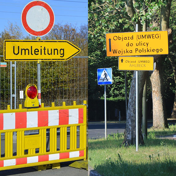 Czy na tablicy nie powinno widnie raczej sowo  Umleitung? 