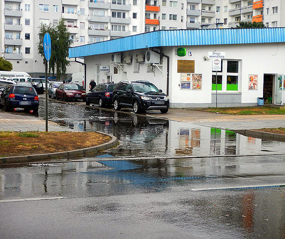 Kada ulewa obnaa niewydolno kanalizacji deszczowej w winoujciu!