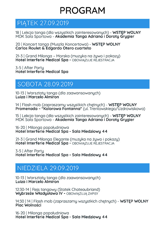 I Midzynarodowy Festiwal Tanga w winoujciu