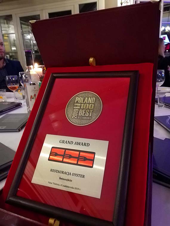 Restauracja Oyster nagrodzona w konkursie Poland 100 best restaurants!