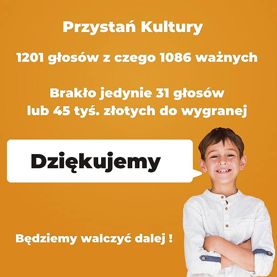 Podzikowanie za oddane gosy na projekt „Przysta kultury”