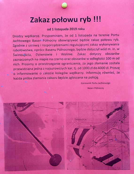 owisz ryby na Basenie Pnocnym?- moesz sono za to zapaci!