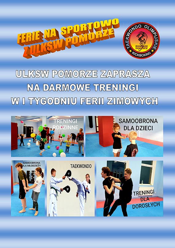 ULKSW Pomorze zaprasza na darmowe treningi w 1 tygodniu ferii zimowych
