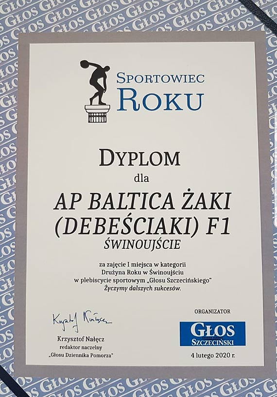Żaki AP Baltica Drużyną roku w plebiscycie „Głosu Szczecińskiego”