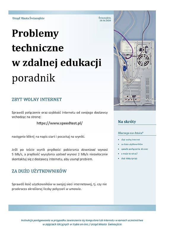 Rozwizania problemw technicznych zdalnej edukacji