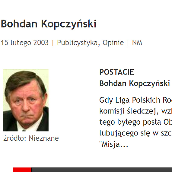 Odszed mecenas  Bohdan Kopczyski . Pomaga wielu, dzi pozostao tylko poegnanie