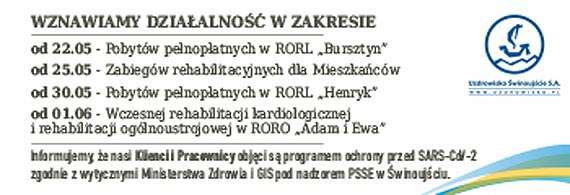 Uzdrowisko winoujcie gotowe do wznowienia zabiegw