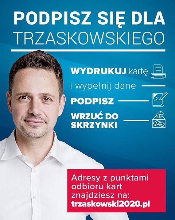 Tylko trzy dni na zbieranie podpisów na kandydata na Prezydenta RP - Rafa³a Trzaskowskiego