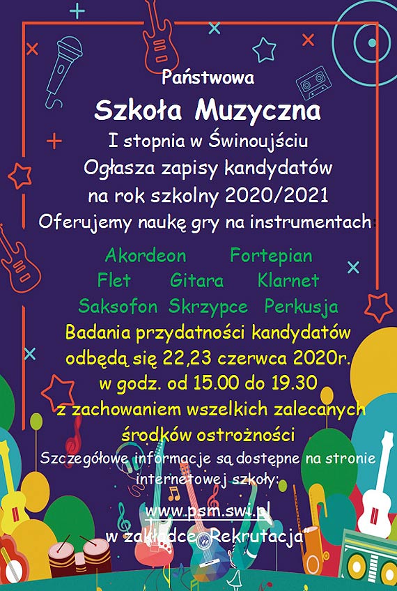 Państwowa Szkoła Muzyczna I stopnia w Świnoujsciu zaprasza