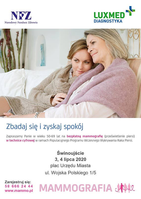 Wznowienie bezpatnych bada mammograficznych przez LUX MED - winoujcie