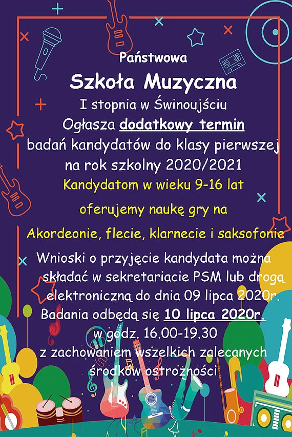 Marzysz o grze na akordeonie, instrumentach dtych? Pastwowa Szkoa Muzyczna I stopnia ogasza dodatkowy nabr!