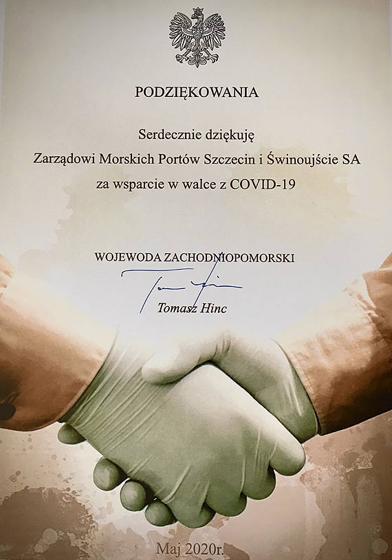 Wojewoda dzikuje ZMPSi za pomoc w walce z Covid-19