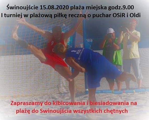 15.08.2020 r. Zapraszamy na Turniej w pice rcznej plaowej masters – kobiet i mczyzn