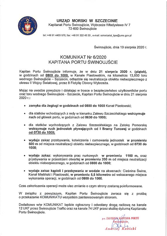 W pitek. Nurkowie minerzy zneutralizuj bomb