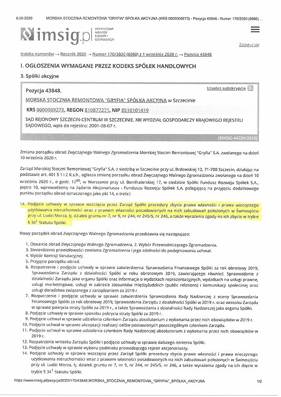 To ju koniec? Chc sprzedawa tereny stoczni