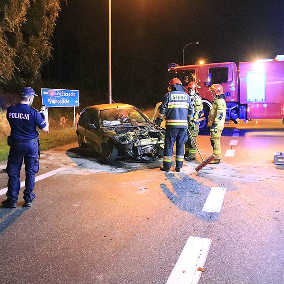 Kolizja samochodu osobowego z cignikiem siodowym  