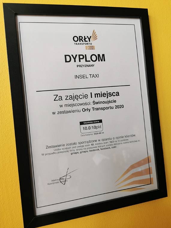 Takswkarze z Insel Taxi to prawdziwe ory transportu! Korporacja po raz 2 wyrniona