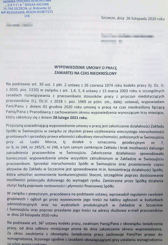 W poniedziaek stoczniowcy nie pjd ju do pracy. Nie przebieraj w sowach i mwi: Potraktowali nas jak mieci