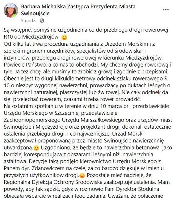 Bdzie betonowa cieka rowerowa do Midzyzdrojw