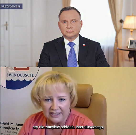 Prezydent Andrzej Duda podzikowa pracownikom szpitala w winoujciu za ich wyton prac. Zobacz film!