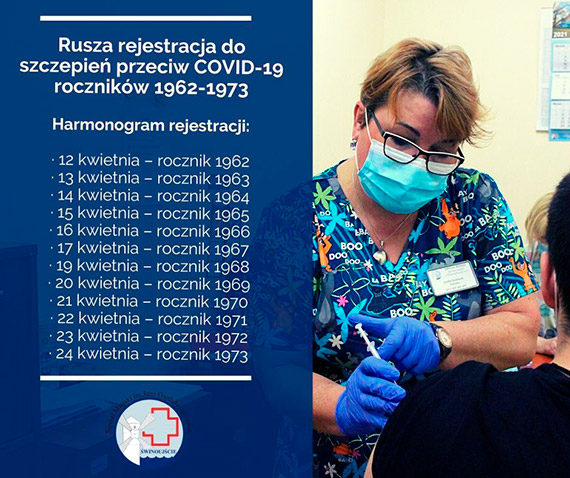 Rejestracja kolejnych rocznikw do szczepie przeciw COVID-19
