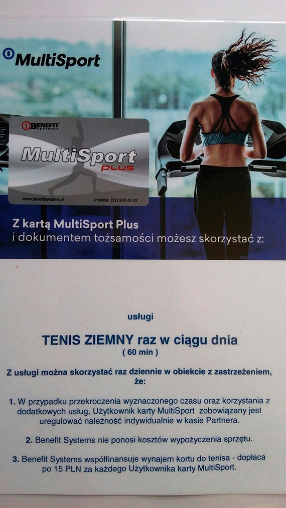 Zapraszamy na korty zewntrzne z kart Multisport