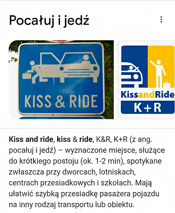 Kiss and ride, czyli pocałuj i jedź