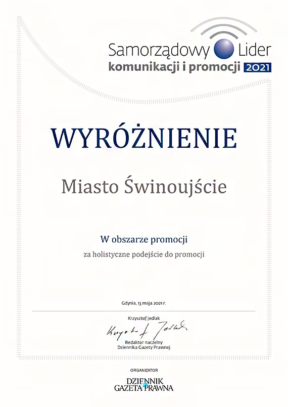 Wyróżnienia dla świnoujskiego samorządu