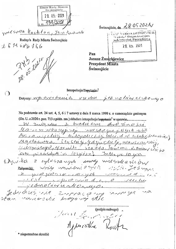 Radni apeluj o wprowadzenie ulic jednokierunkowych. Pisz o tym „jak kura pazurem”