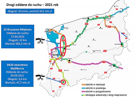 Podsumowanie 2021 roku na drogach krajowych województwa zachodniopomorskiego