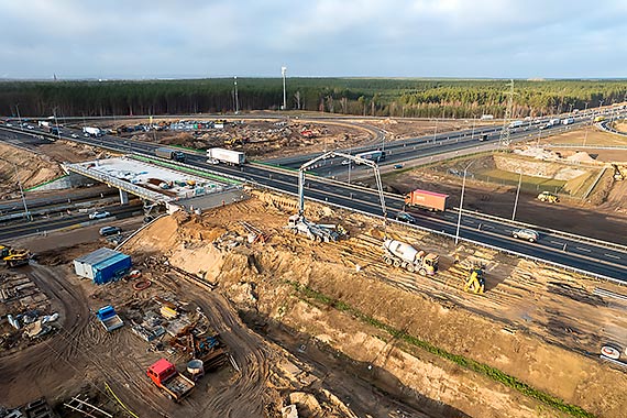 Na węźle Szczecin Kijewo jedziemy jedną jezdnią autostrady A6