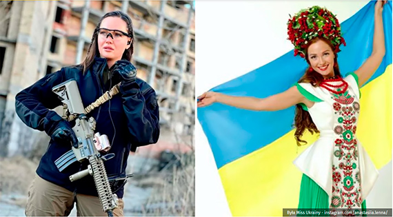 Była Miss Ukrainy, dziś z karabinem w dłoni broni Kijowa. Panowie! Czapki z głów przed bohaterkami naszej codzienności ! Dziś Dzień Kobiet!