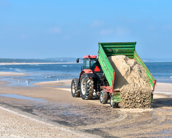 Prace na plaży