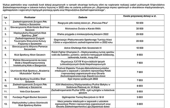 Wsparcie na rne wydarzenia sportowe.  Pomoc Urzdu Marszakowskiego dla klubw sportowych