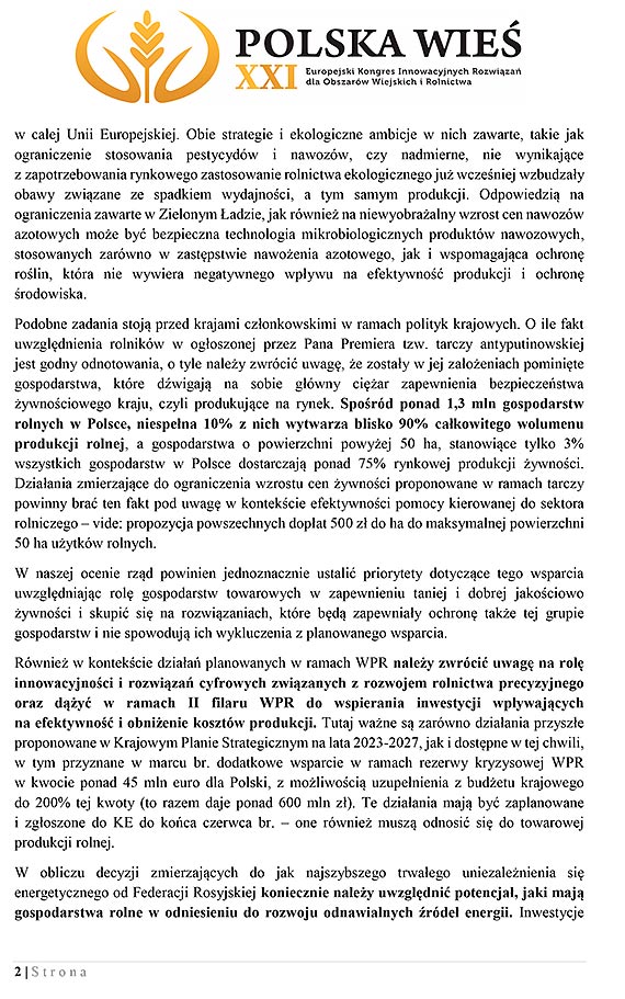 Apel Ministrów Rolnictwa do Premiera Mateusza Morawieckiego